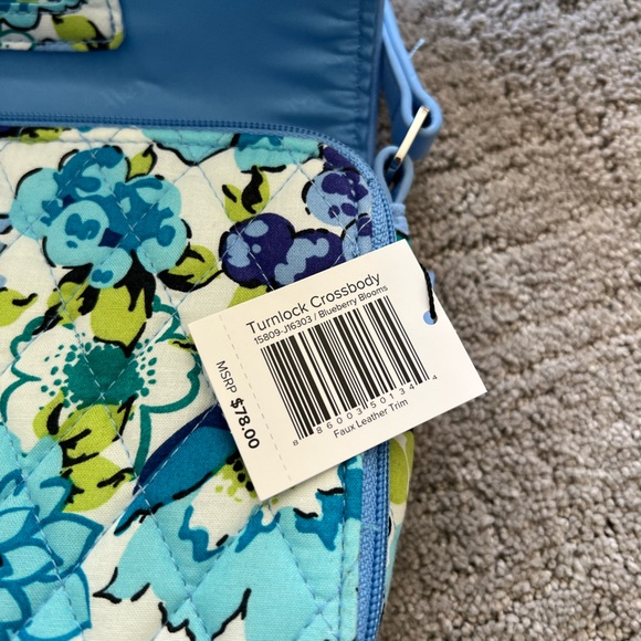 Vera Bradley Turnlock Crossbody - Blueberry Blooms - Picture 16 of 16